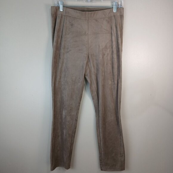TRIBAL FLATTEN IT BRAND LEGGINGS, SOFT FAUX SUEDE, TAN, SIZE MEDIUM, WOMENS - Picture 7 of 8
